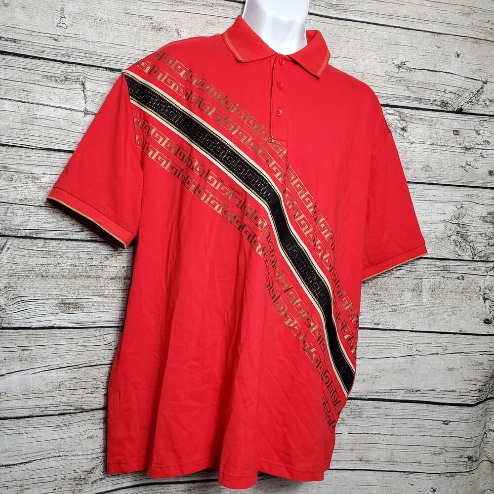 PAVINI BY ROCCO RAVALLI Red Polo Shirt Missing Size